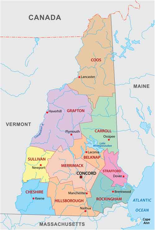 New-Hampshire-counties. Web design company in the Lakes Region of NH